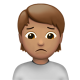 人皱眉:中等肤色emoji素材一 160x160像素