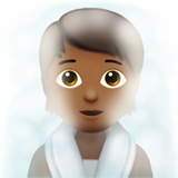 潮湿房间的人:中等深色肤色emoji素材一 160x160像素