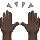 举起手:深色肤色emoji素材一 160x160像素