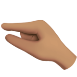 很短、捏住的手:中等肤色emoji素材一 160x160像素