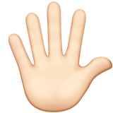 手指张开的手:浅肤色emoji素材一 160x160像素