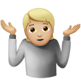 耸肩:中等浅肤色emoji素材一 160x160像素