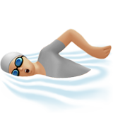 游泳者:中等浅肤色emoji素材一 160x160像素