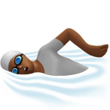 游泳者:中黑肤色emoji素材一 160x160像素