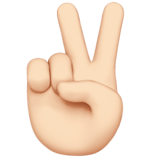 胜利之手:浅肤色emoji素材一 160x160像素