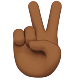 胜利之手:中黑肤色emoji素材一 160x160像素