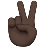 胜利之手:深色肤色emoji素材一 160x160像素