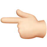 指向左边的手:浅肤色emoji素材一 160x160像素