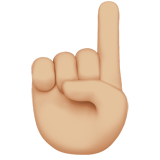 食指向上:中浅肤色emoji素材一 160x160像素