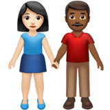 男女牵手:浅肤色,中深色emoji素材一 160x160像素