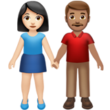 男女牵手:浅肤色,中肤色emoji素材一 160x160像素