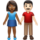 男女牵手:中暗肤色,浅肤色emoji素材一 160x160像素