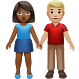 男女牵手:中暗肤色,中浅肤色emoji素材一 160x160像素