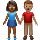 男女牵手:中深色肤色,中肤色emoji素材一 160x160像素