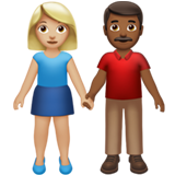 男女牵手:中浅肤色,中深肤色emoji素材一 160x160像素