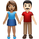 男女牵手:中肤色,浅肤色emoji素材一 160x160像素