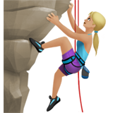 女子攀岩:中浅肤色emoji素材一 160x160像素