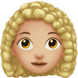 女性:中浅肤色,卷发emoji素材一 160x160像素