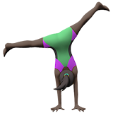 侧手翻的女人:深色肤色emoji素材一 160x160像素