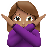 打“不”手势的女人:中等肤色emoji素材一 160x160像素