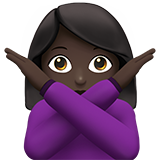 打“不”手势的女人:深色肤色emoji素材一 160x160像素