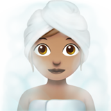 蒸汽房女性:中等肤色emoji素材一 160x160像素