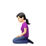 跪着的女人:浅肤色emoji素材一 160x160像素