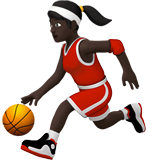 打球的女人:深色肤色emoji素材一 160x160像素