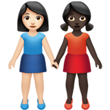女性牵手:浅肤色,深肤色emoji素材一 160x160像素