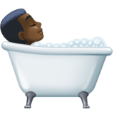 洗澡者:深色肤色emoji素材一 160x160像素