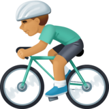 个人骑车:中等肤色emoji素材一 160x160像素