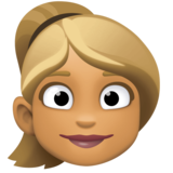 女性:中等肤色,金发emoji素材一 160x160像素