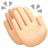 拍手:浅肤色emoji素材一 160x160像素