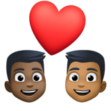 情侣: 男人男人较深肤色中等-深肤色emoji素材一 160x160像素