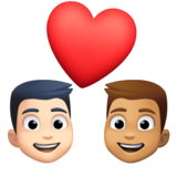 情侣: 男人男人较浅肤色中等肤色emoji素材一 160x160像素