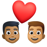 情侣: 男人男人中等-深肤色中等肤色emoji素材一 160x160像素