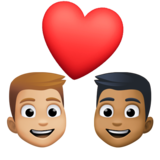 情侣: 男人男人中等-浅肤色中等-深肤色emoji素材一 160x160像素