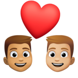 情侣: 男人男人中等肤色中等-浅肤色emoji素材一 160x160像素