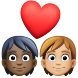 情侣: 成人成人较深肤色中等-浅肤色emoji素材一 160x160像素