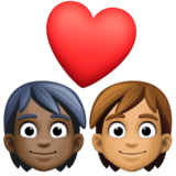 情侣: 成人成人较深肤色中等肤色emoji素材一 160x160像素