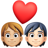 情侣: 成人成人中等-浅肤色较浅肤色emoji素材一 160x160像素