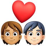 情侣: 成人成人中等肤色较浅肤色emoji素材一 160x160像素