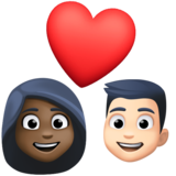 情侣: 女人男人较深肤色较浅肤色emoji素材一 160x160像素