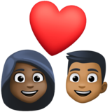 情侣: 女人男人较深肤色中等-深肤色emoji素材一 160x160像素