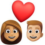 情侣: 女人男人中等肤色中等-浅肤色emoji素材一 160x160像素