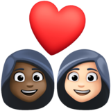 情侣: 女人女人较深肤色较浅肤色emoji素材一 160x160像素