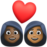 情侣: 女人女人较深肤色中等-深肤色emoji素材一 160x160像素