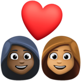 情侣: 女人女人较深肤色中等肤色emoji素材一 160x160像素