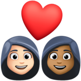 情侣: 女人女人较浅肤色中等-深肤色emoji素材一 160x160像素