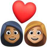 情侣: 女人女人中等-深肤色中等-浅肤色emoji素材一 160x160像素